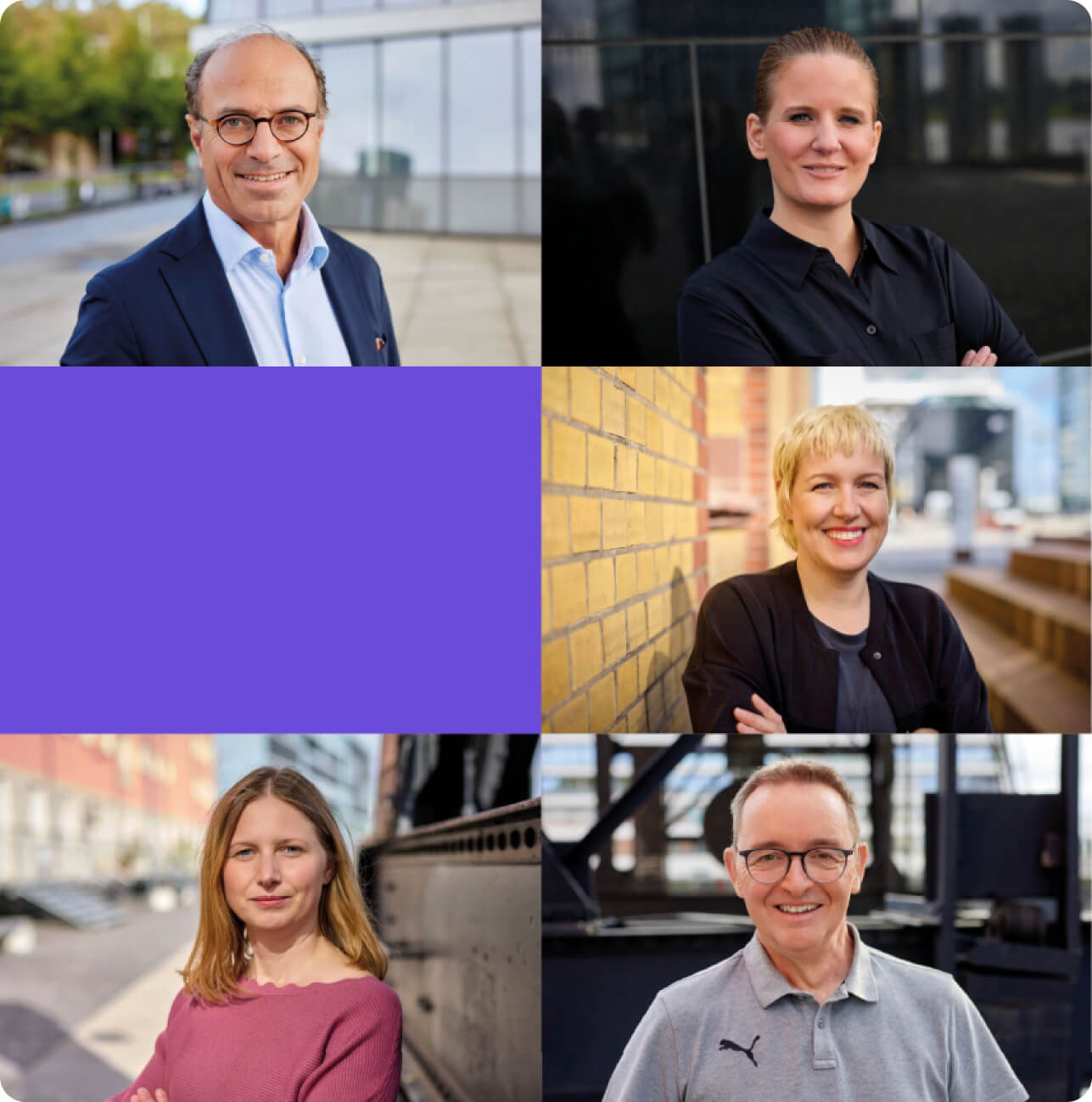 Eine Fotocollage des Teams von Arbeitsleben Inklusiv. Die Männer und Frauen blicken lächelnd in die Kamera.